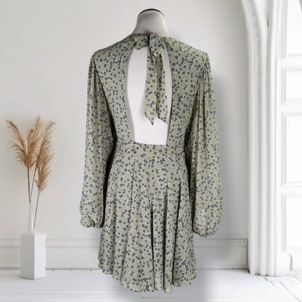 Ever New Melbourne Floral Mini Dress Open Back Tie Cottagecore Size US 6